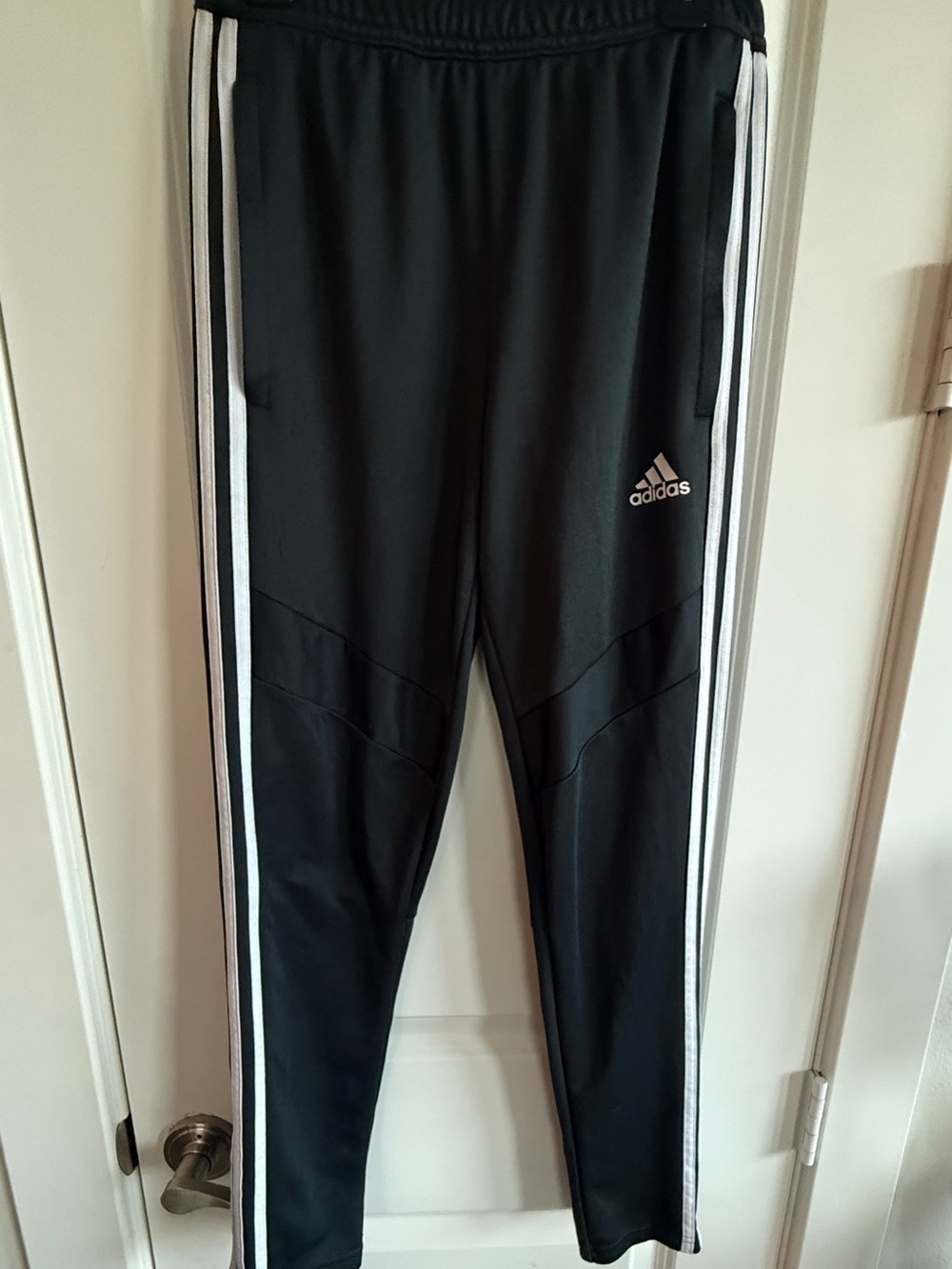 adidas Black Jogger Pants with White Side Stripes